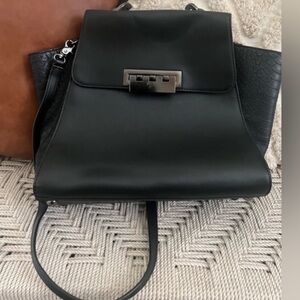 ZAC POSEN EARTHA WRISTLET Black Tote Crossbody Leather Women's Bag